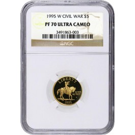 1995 W $5 Gold Civil War Battlefield Preservation Commemorative Coin NGC PF70 UC