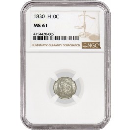 1830 H10C Capped Bust Silver Half Dime NGC MS61 Uncirculated Mint State Coin