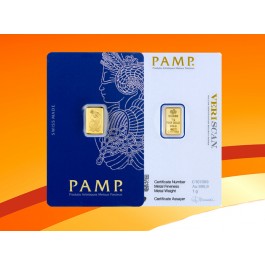 PAMP Suisse Fortuna 1 Gram .9999 Fine Gold Bar Sealed In Assay