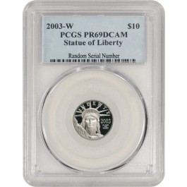 2003 W $10 Proof Platinum American Eagle 1 oz .9995 Fine PCGS PR69 Deep Cameo