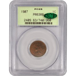 1907 1C Proof Indian Head Cent PCGS PR63 RB CAC Generation 2.2 Old Rattler OGH