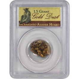 Sacramento Assayer Hoard 1.5 Grams Pinch Of Gold Dust PCGS Authenticated