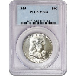 1955 50C Franklin Silver Half Dollar PCGS MS64