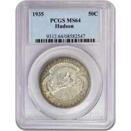 1935 50C Hudson Sesquicentennial Commemorative Silver Half Dollar PCGS MS64