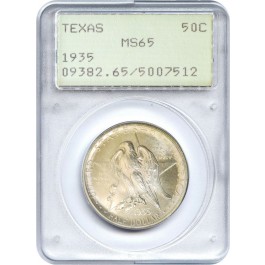 1935 50C Texas Independence Commemorative Silver Half Dollar PCGS MS65 Rattler