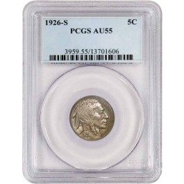 1926 S 5C Buffalo Nickel PCGS AU55 About Uncirculated Key Date Coin