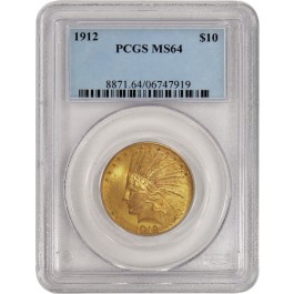 1912 $10 Indian Head Gold Eagle PCGS MS64 Brilliant Uncirculated Coin