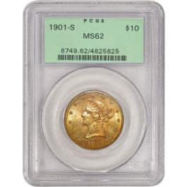 1901 S $10 Liberty Head Eagle Gold PCGS MS62 Generation 3.1 OGH Old Green Holder