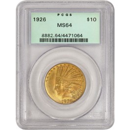 1926 $10 Indian Head Eagle Gold PCGS MS64 Generation 3.1 Old Green Holder OGH #4