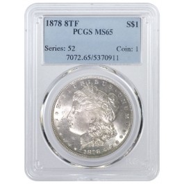 1878 8TF $1 Morgan Silver Dollar PCGS MS65