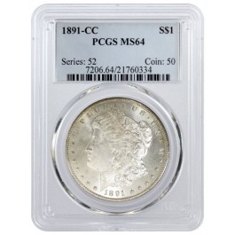 1891 CC $1 Morgan Silver Dollar Top 100 VAM 3 Spitting Eagle PCGS MS64 