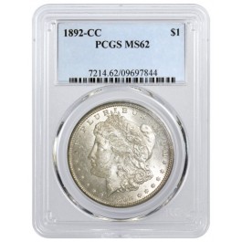 1892 CC Carson City $1 Morgan Silver Dollar VAM 4 CC/CC Down Clash N PCGS MS62 
