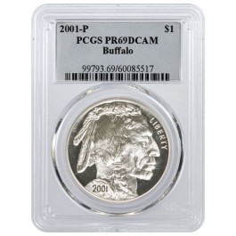 2001 P $1 American Buffalo Commemorative Silver Dollar PCGS PR69 DCAM
