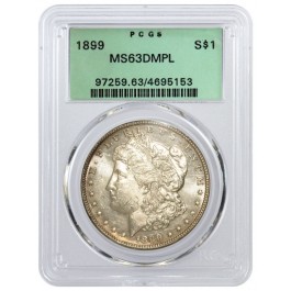 1899 $1 Morgan Silver Dollar PCGS MS63 DMPL Deep Mirror Proof Like Gen 3.1 OGH