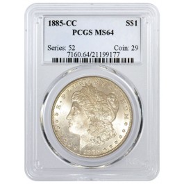 1885 CC Carson City $1 Morgan Silver Dollar PCGS MS64 Brilliant Uncirculated 