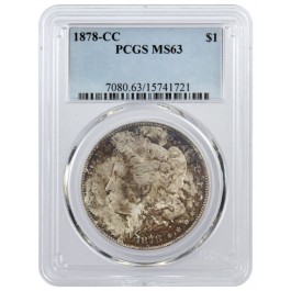 1878 CC $1 Morgan Silver Dollar PCGS MS63 Varslab VAM 15