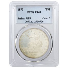 1877 $1 Proof Trade Dollar Silver PCGS PR63