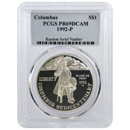 1992 P $1 Columbus Quincentenary Commemorative Silver Dollar PCGS PR69 DCAM