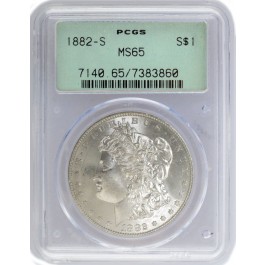 1882 S $1 Morgan Silver Dollar PCGS MS65 Generation 2.1 Old Green Holder OGH