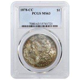 1878 CC Carson City $1 Morgan Silver Dollar PCGS MS63 Varslab VAM 15 Spiked Lip