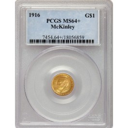 1916 $1 McKinley Memorial Commemorative Gold Dollar PCGS MS64+ Uncirculated Coin
