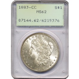 1883 CC Carson City $1 Morgan Silver Dollar PCGS MS62 Generation 1.2 Old Rattler