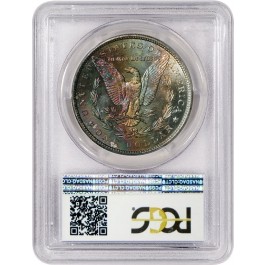 1882 CC Carson City $1 Morgan Silver Dollar PCGS MS65+ Gem Reverse Rainbow Toned