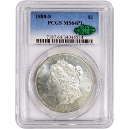 1888 S $1 Morgan Silver Dollar PCGS MS64 PL CAC