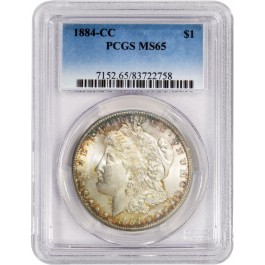1884 CC $1 Morgan Silver Dollar PCGS MS65 Toned