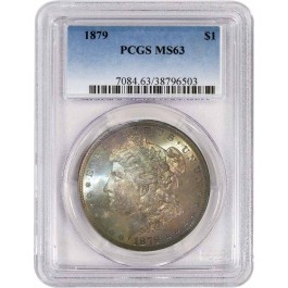 1879 $1 Morgan Silver Dollar PCGS MS63 Brilliant Uncirculated Toned Coin