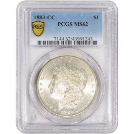 1883 CC Carson City $1 Morgan Silver Dollar PCGS Secure MS62 Uncirculated Coin