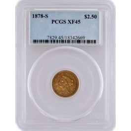 1878 S $2.50 Liberty Head Quarter Eagle Gold PCGS XF45 Circulated Coin