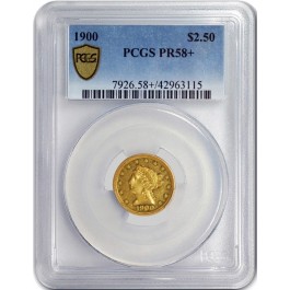 1900 $2.50 Proof Liberty Head Quarter Eagle Gold PCGS Secure Gold Shield PR58+ 