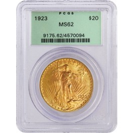 1923 $20 St Gaudens Double Eagle Gold PCGS MS62 Gen 3.1 Old Green Holder OGH