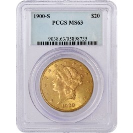 1900 S $20 Liberty Head Double Eagle Gold PCGS MS63