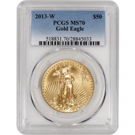 2013 W $50 1 oz Gold American Eagle PCGS MS70 Gem Uncirculated Coin