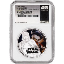 2016 $2 Niue Proof Star Wars Capt. Phasma 1 oz .999 Silver NGC PF70 UC Early Releases
