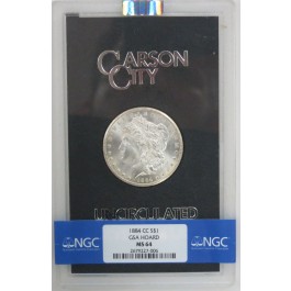 1884 CC $1 Morgan Silver Dollar NGC MS64 GSA Hoard #006