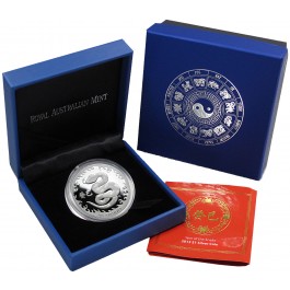 2013 $1 AUD Year of the Snake Royal Australian Mint 1 oz Silver Coin COA
