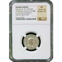Roman Empire Gordian III 238-244 AD AR Double Denarius NGC VF