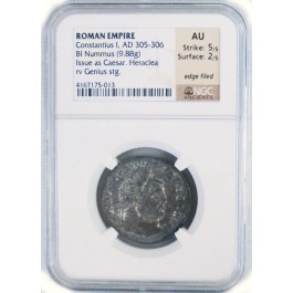Roman Empire Constantius I 305-306 AD BI Nummus Issue as Caesar NGC AU