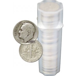 FULL DATES Roll of 50 $5 Face Value 90% Silver Roosevelt Dimes