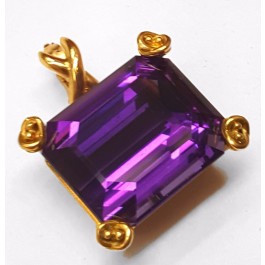 Paloma Picasso 35ct purple Amethyst 18k Gold Pendant Necklace Enhancer