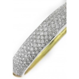 Chunky 18k Gold 10ct+ Pave Diamond Bangle Cuff Bracelet 65.6 grams GAL appraised