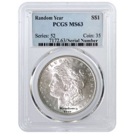 Random Year (1878 - 1904) $1 Morgan Silver Dollar PCGS MS63 Uncirculated Coin