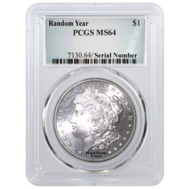 Random Year (1878 - 1904) $1 Morgan Silver Dollar PCGS MS64 Uncirculated Coin