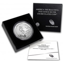 2015 P Saratoga National Park America The Beautiful ATB 5 oz 999 Silver Coin OGP