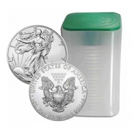 Roll Of 20 $1 Silver American Eagles 1 oz .999 Fine Coins BU Mint Tube