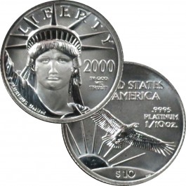2000 P $10 American Eagle 1/10 oz .9995 Fine Platinum Bullion Coin