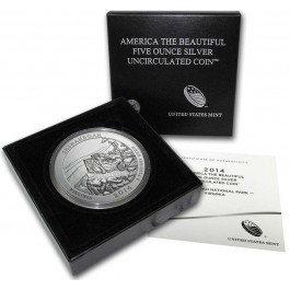 2014 P Shenandoah America The Beautiful ATB 5 oz .999 Fine Silver Coin